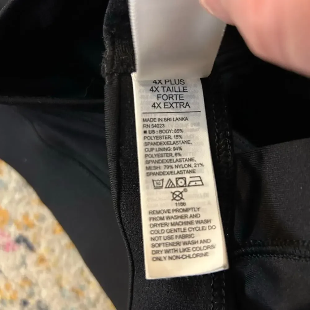 Old Navy Go-Dry Black Sports Bra Womens 4X Medium Support Breathable Gym Yoga